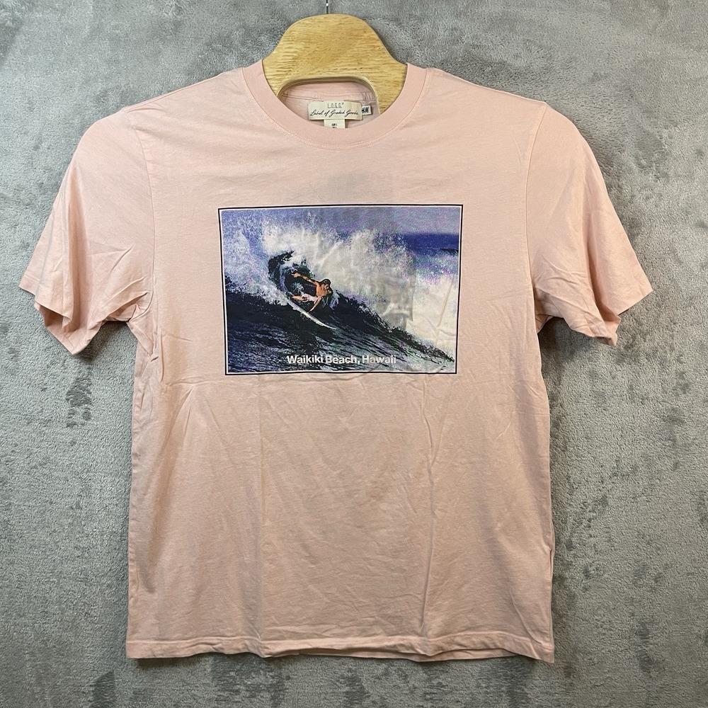 L.O.G.G. Label of Graded Goods H&M Women's L Pink Waikiki Beach Hawaii T-Shirt